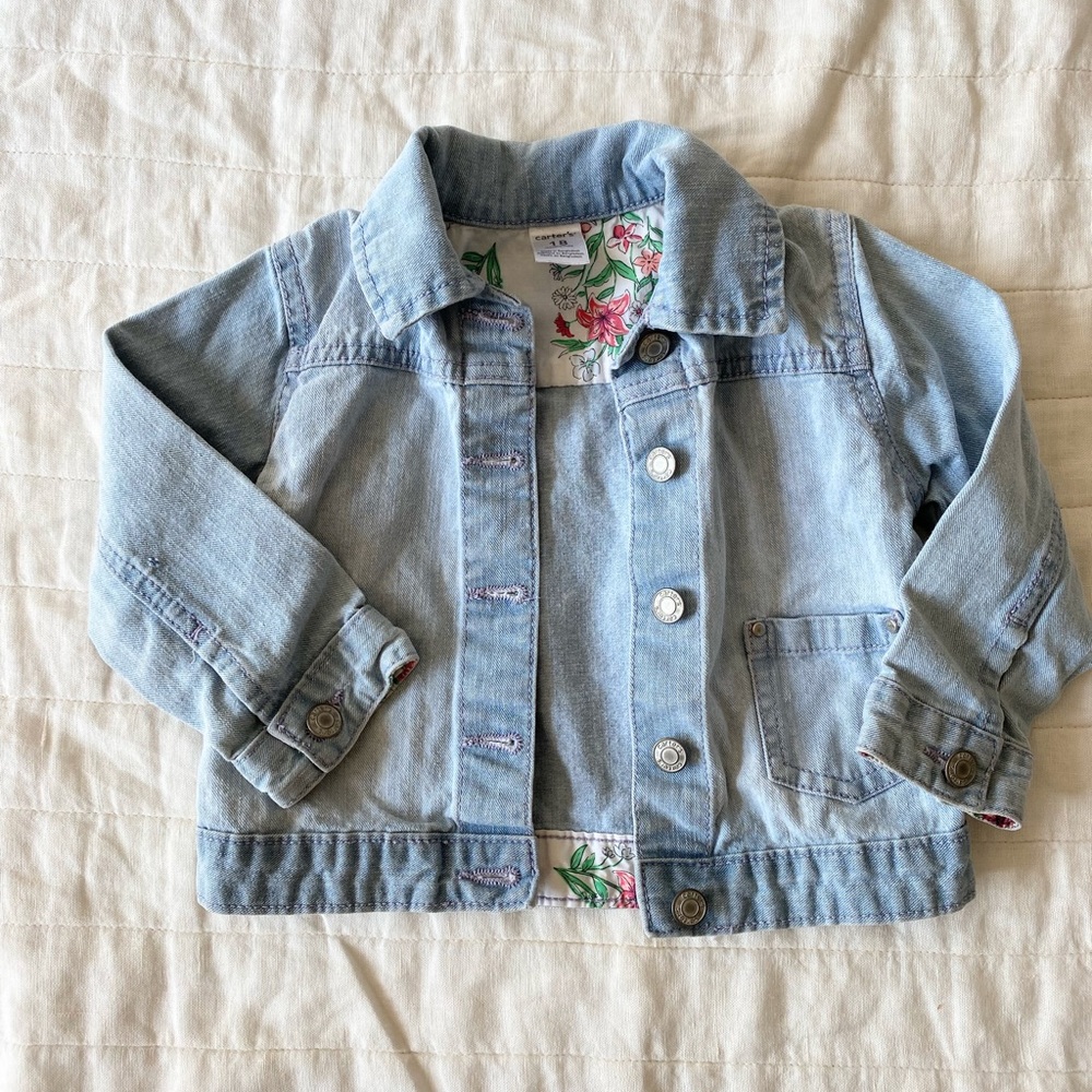 Carter's Light Wash Denim Jacket Size 18 Months